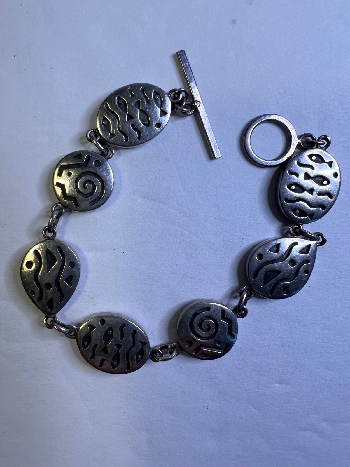 Sterling Silver Lapis Multi Stone Reversible 7” T… - image 5