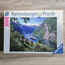 Ravensburger Jigsaw Puzzle 1000 Pieces River Boat Waterfall COMPLETE