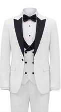 Marvelous World Boys Formal 5 Piece White/black Suit Set Boys Size 10 Formal