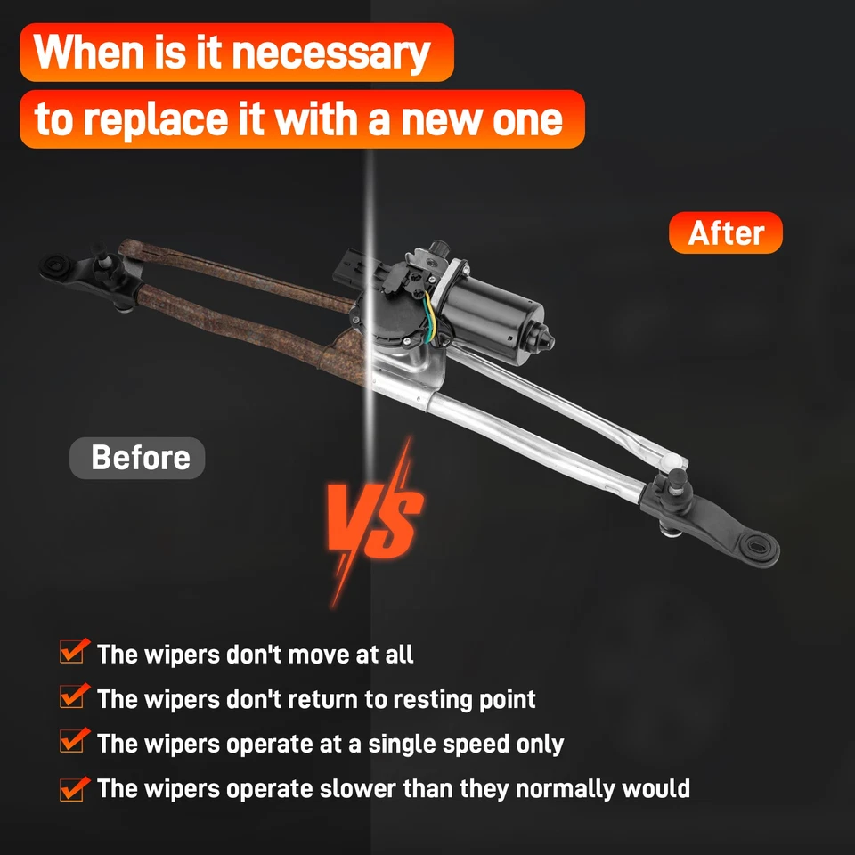 Front Windshield Wiper Linkage & Motor Assembly For Jeep Wrangler JK 2007-2018 - Image 4 of 4