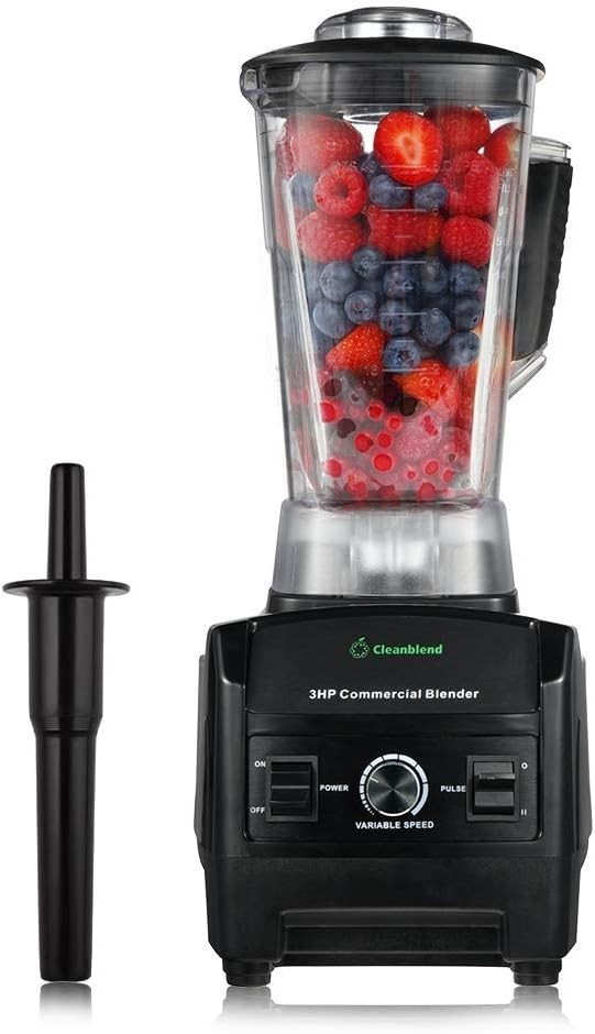 Cleanblend Commercial Blender with 5-Year Full Warranty - 1800W, 3HP, 64oz High-