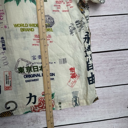 Guess Shirt Men XL 100% Linen East West Aidan Tiger All Over Print - Picture 12 of 12