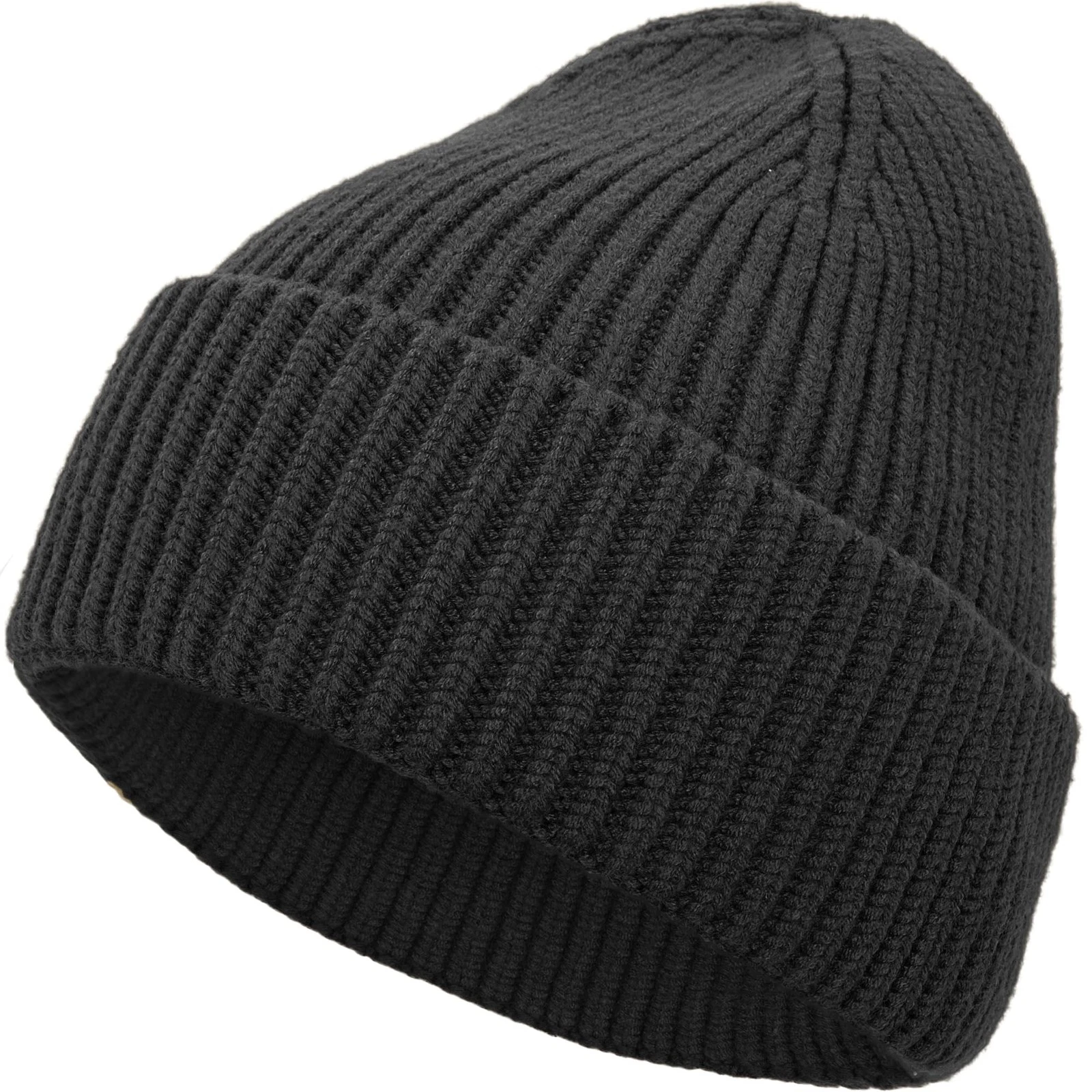 Seamless Beanie Hat for Men Women, Wool Fisherman Beanies, Unisex Cuffed Knit...