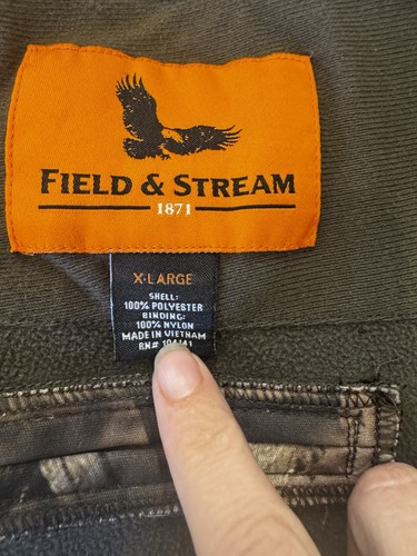 Field And Stream Zip Up Camouflage Jacket XL Men’s / Break Up Infinity - Picture 7 of 9