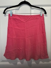 Anthropologie Women's The Tilda Mini Slip Skirt Pink Rose Satin Small NWT