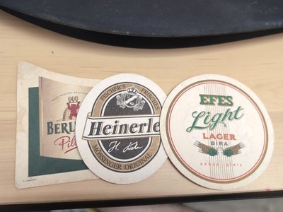 Vintage German Beer Coaster Beer Mats Lot Berliner Heinerle EFES Light 