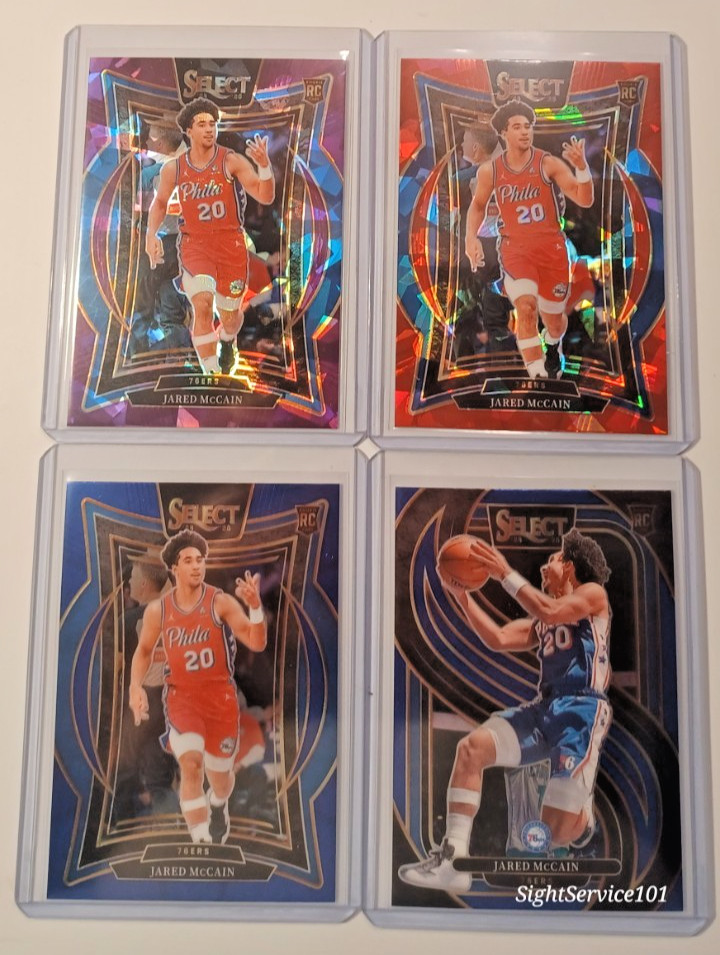 2024-25 Panini Select Jared McCain Concourse Purple Ice Prizm /99 (RC) #82 76ERS