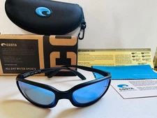 Costa Del Mar Brine Matte Black Frame & Blue Mirror 580P Polarized Sunglasses