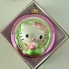 Sanrio Hello Kitty Hand Made Glass Ornament Candy Cane by Kurt S. Adler 2006/08