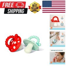 Soft Silicone Infant  Baby 3M Teether Toy Massaging Bristles Teething Relie...