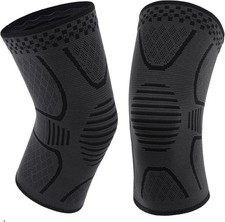 2 Pack Copper Knee Brace Compression Sleeve for Running Sports Gym Pain