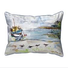 Betsy Drake Boat Sandpipers Large Indoor Outdoor Pillow 16x20