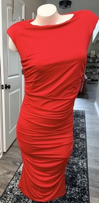NWT Sofia Jeans by Sofia Vergara Sleeveless Red Dress Ruching Cut Out Back Sz M