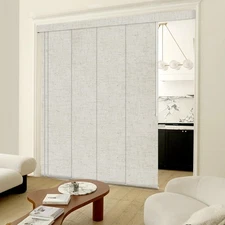 Adjustable Panel Track Blinds Blackout Vertical Blinds with Valance, Sliding ...