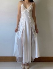Rare Vintage Y2K Victoria  s Secret 100 Silk Dress  Robe White XS/S Bridal