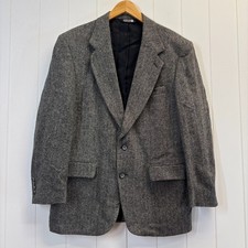 Vintage John Alexander Mens Academia Plaid Houndstooth Blazer Size 44 Career