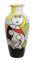 Vase Porzellan Mit Abstraktem Motiv 63Cm Replikat Retro Design Dekoration