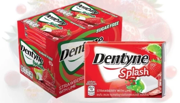 Trident Splash Gum Fresa Sabor Lima Sin Azúcar Caja Completa 16 Paquetes Foto 4 de 4