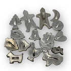 Metal Tin Aluminum Cookie Cutters w/ Handles Lot of 16 Shapes Animals Holiday