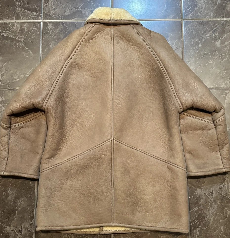 Chaqueta Abrigo Vintage Vagrant Italia Cuero Piel de Oveja ¡Muy Bonita! Se adapta a L Foto 3 de 3