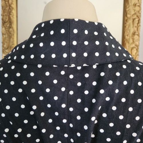 Black White Polka Dot Shirtdress Swing Rockabilly Retro Puff Sleeve Tulle Sz 12 - Picture 13 of 16