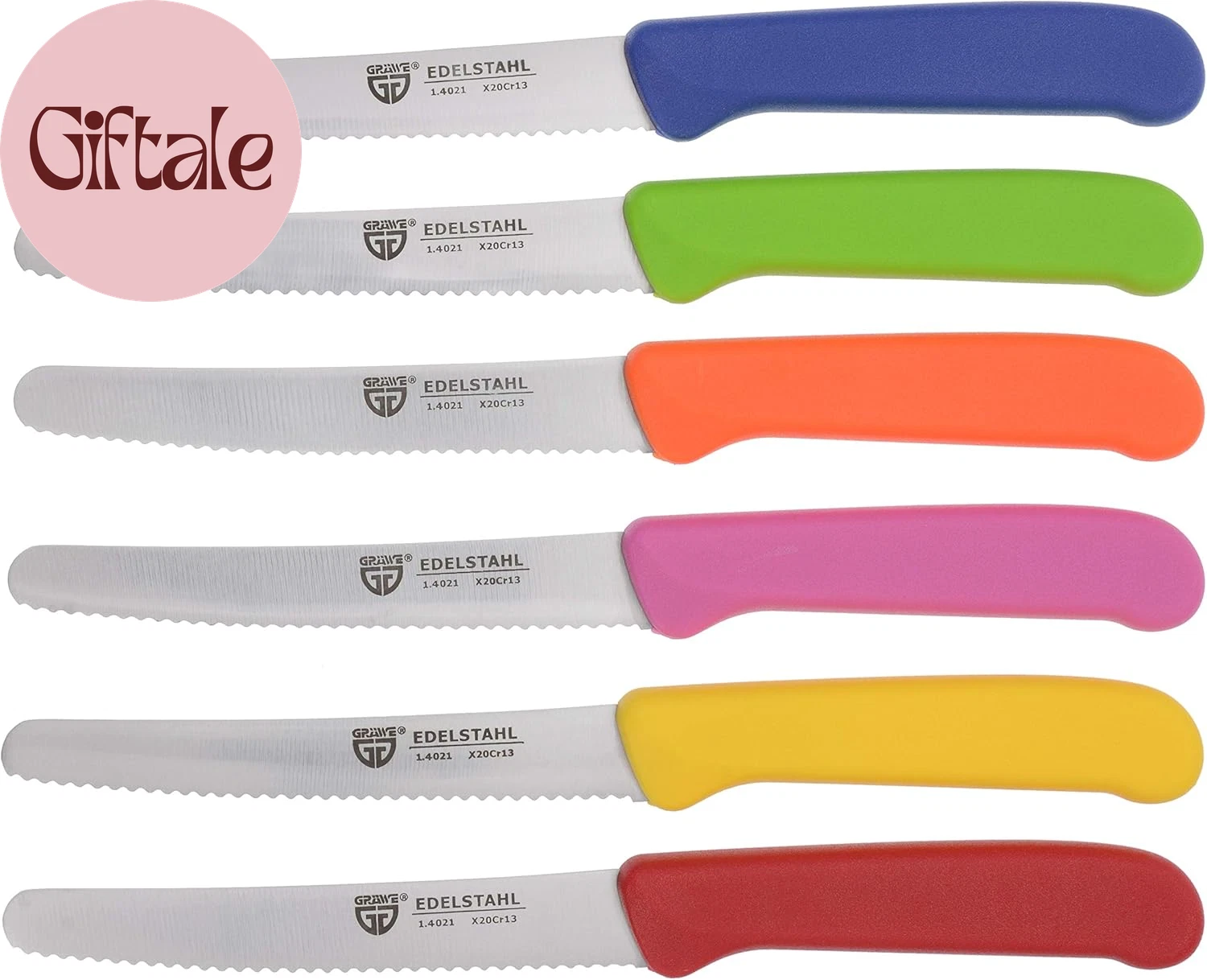 Table Knife 6 Pieces, Knife Set for Cutting, Pack of 6 Bread Knives, Breakfast K