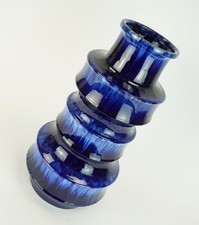 scheurich mid century pottery VASE floor vase barrel glaze blue tones model 267-38