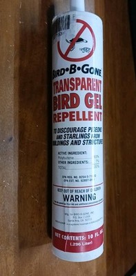 Bird-B-Gone Transparent Bird Gel Repellent 10oz Tube Pigeon Starling Control