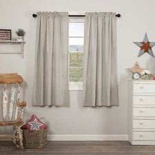 Farmhouse 63"x36" Seersucker Blue Ticking Stripe Pair Window Curtains VHC Brands
