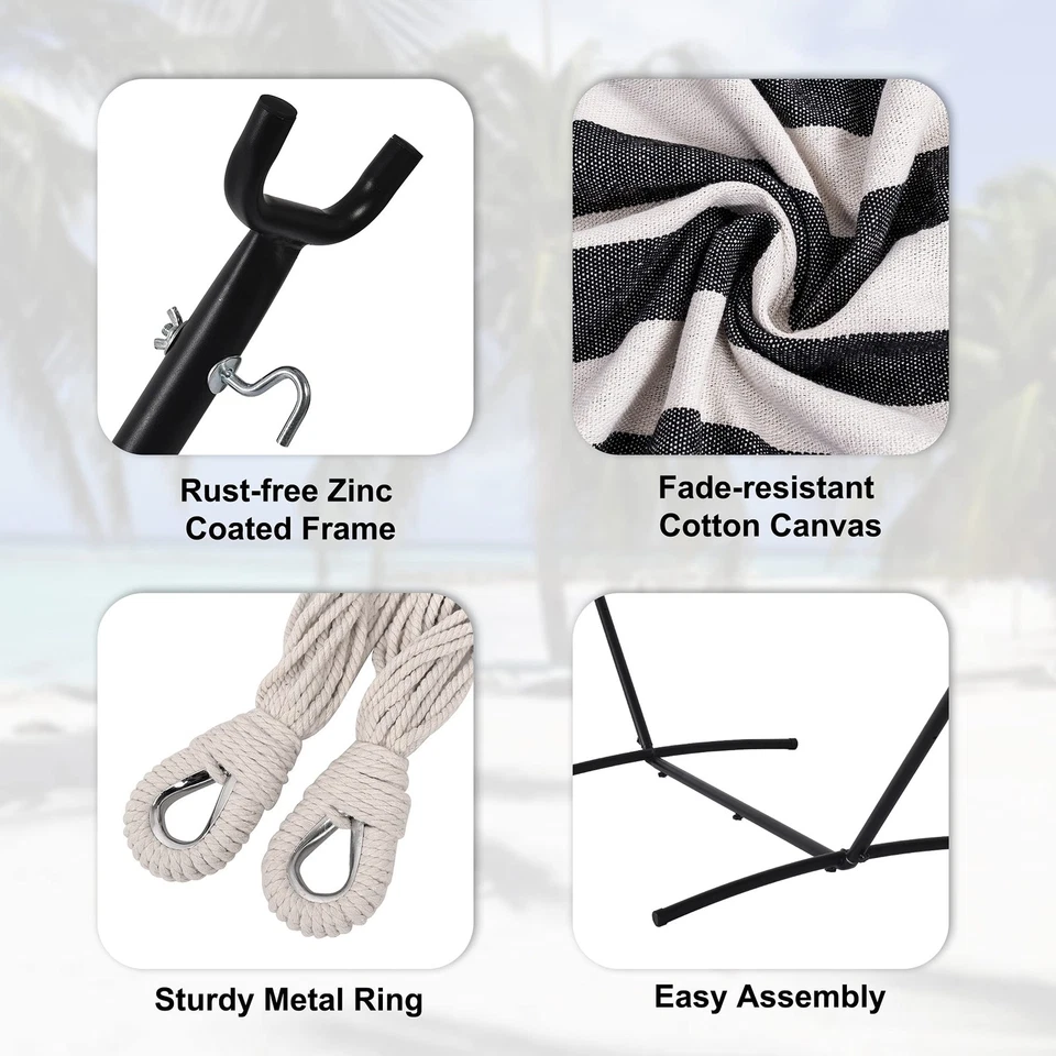 Hamaca Con Soporte Base Para Exterior Amacas Patios De Adultos Capacidad 450 Lbs - Изображение 4 из 4