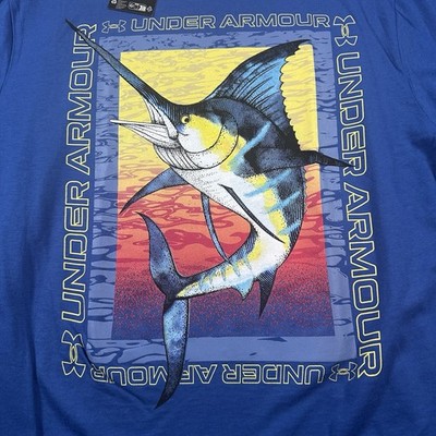 Under Armour Mens Marlin Fishing Sports T-Shirt Blue 6001945-432