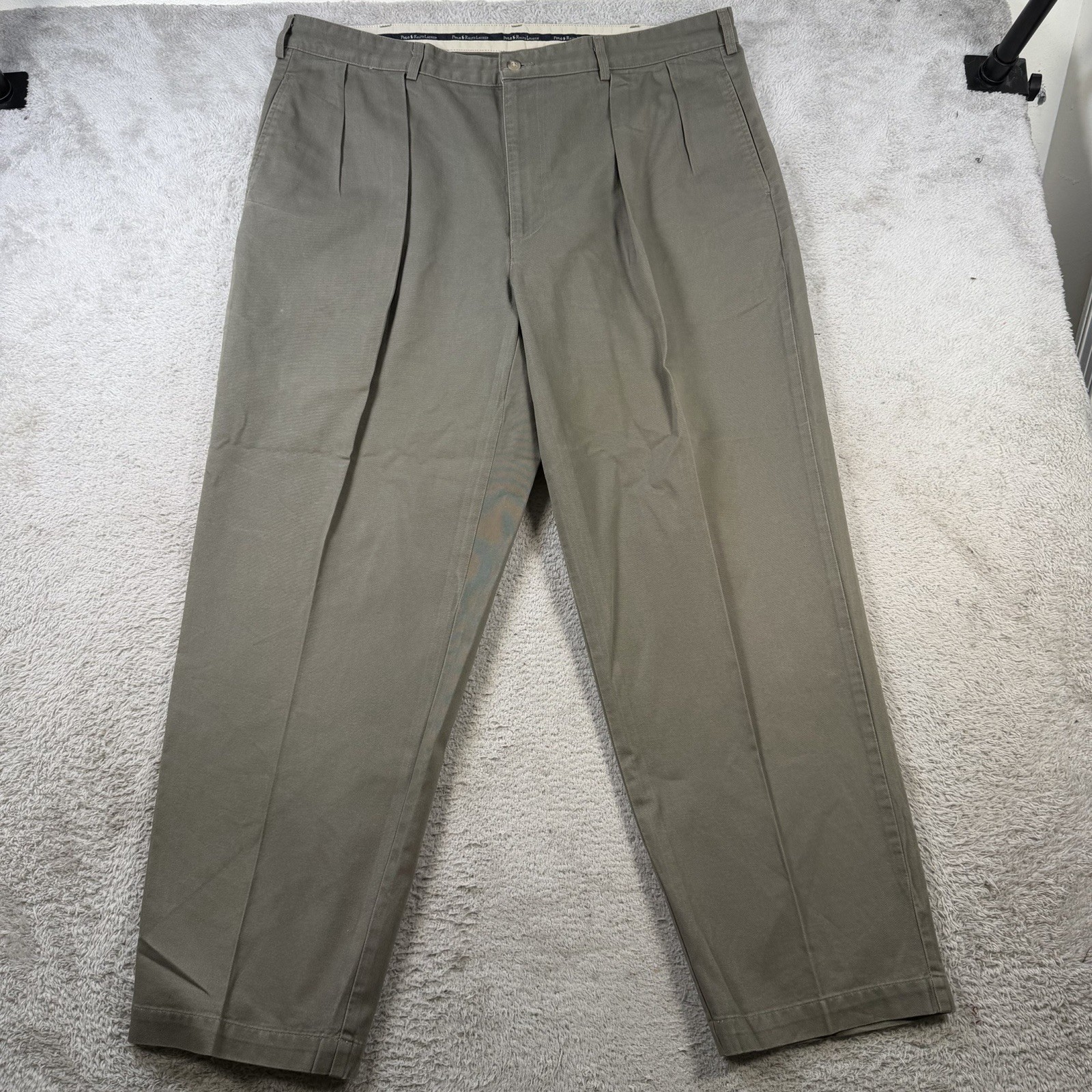 Polo Ralph Lauren, Vintage Polo Ralph Lauren Pants Mens 42x30 Green Pleated Chino Made in USA