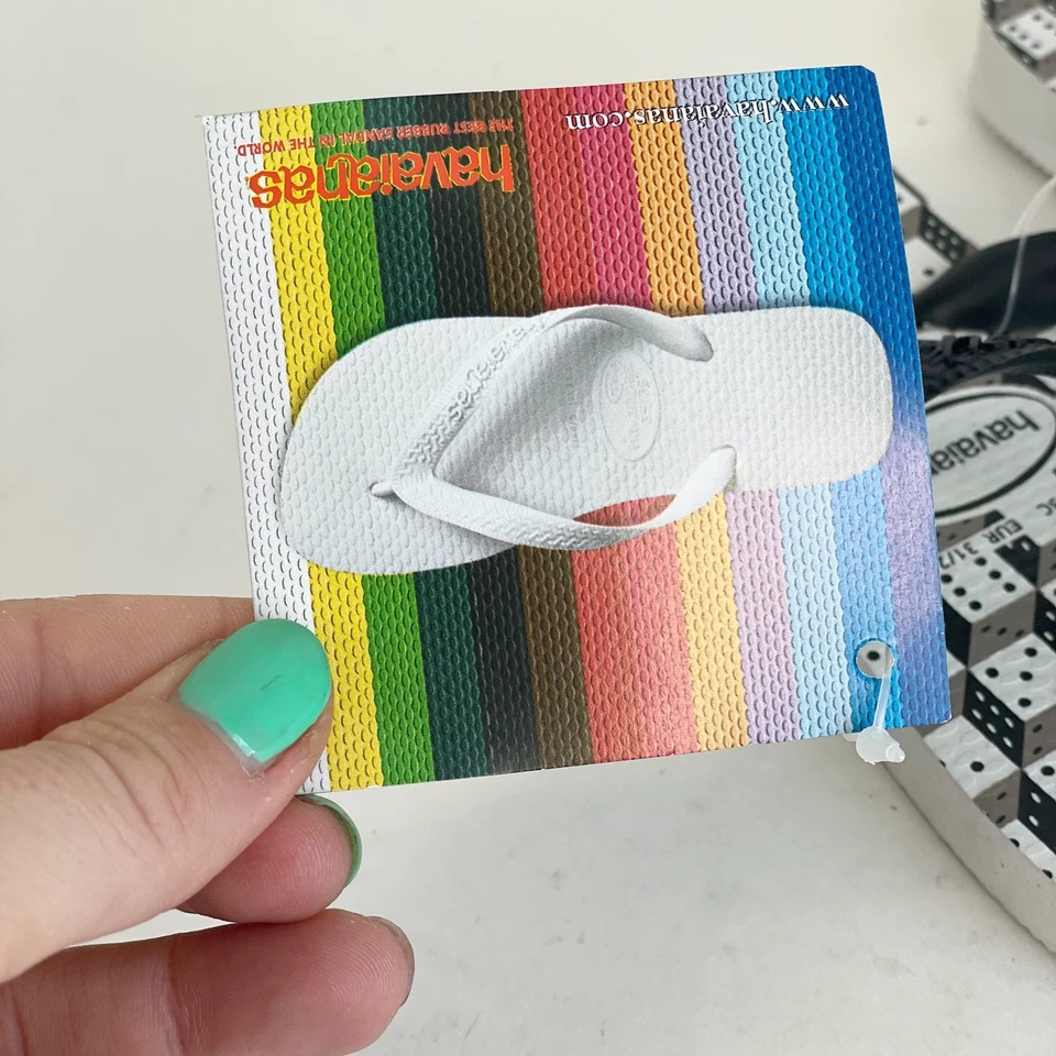 Sandalias Chanclas Havaianas Niños Jóvenes Ópticas Exp Tanga Blancas 13C Verano Playa Nuevas con Etiquetas Foto 3 de 4