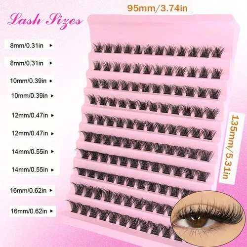 DIY Eyelash Extension Kit Individual Lash Clusters Mixed Length False Eyelashes image 10