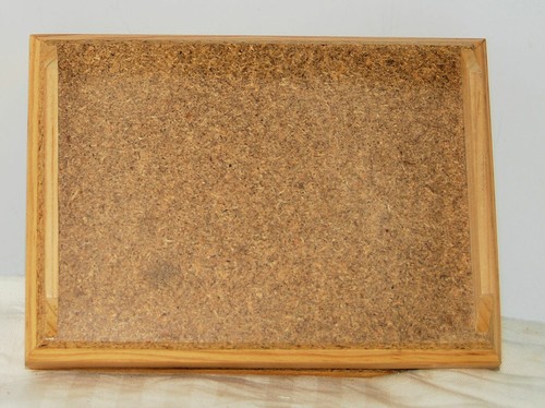 Burnt Wood Pyrography JEWELRY DRESSER BOX TRINKET w/Red Felt FLORAL CERAMIC TILE - Picture 4 of 4
