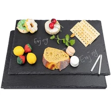 2 Pcs 16 x10 in Slate Cheese Boards Slate Board for Meat Cheese Appetizers, S...