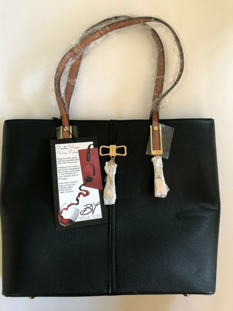 Portovino Wine Purse - Black - De-Vine Purses etc.