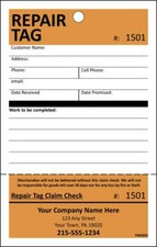 250 Repair Tags, Service Department Tags with Detachable Claim Check TMG042