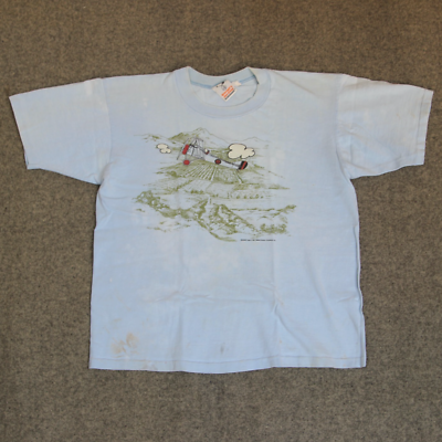 VTG Snoopy Joe Cool T Shirt FITS M Flying Ace Red Baron Plane