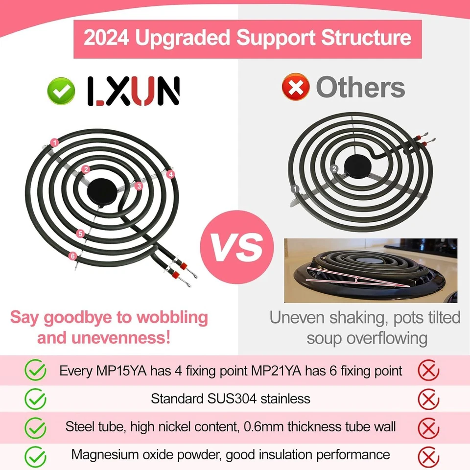 Paquete de 4 unidades de elemento quemador eléctrico MP22YA aptas para Kenmore Maytag Hardwick Foto 2 de 4