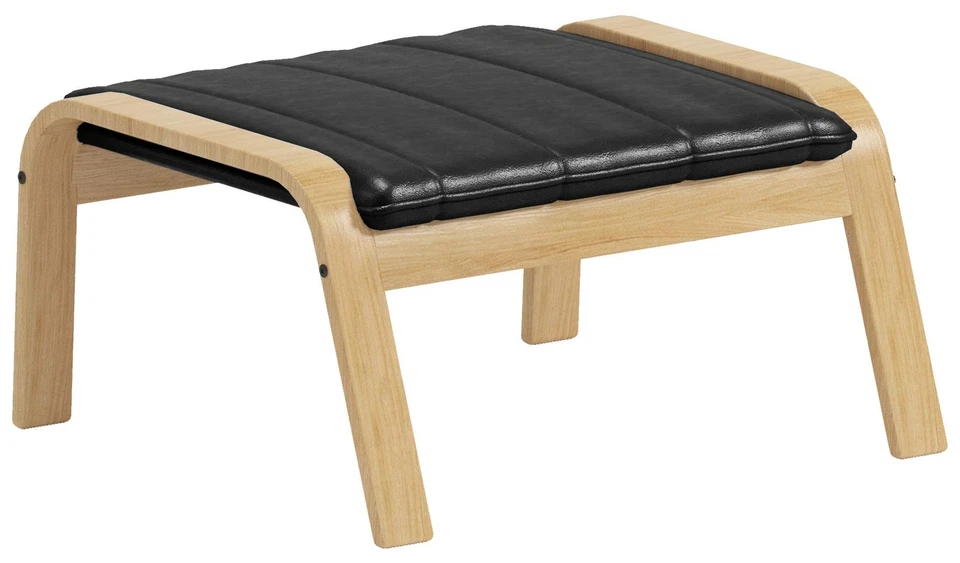 PU 皮革 Poang 脚凳盖替换件适用于宜家 Poan... — 第 2/3 张图片