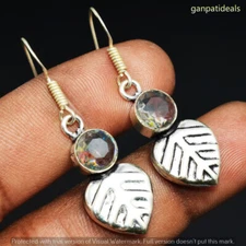 White Glass Gemstone Ethnic Handmade Drop Dangle Earrings Jewelry 8 GM GE-6082