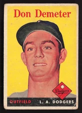 Don Demeter 1958 Topps Rookie #244 Los Angeles Dodgers VG CR {1212