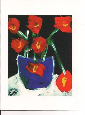 5 Art With Heart Greeting Cards Bright Colorful POST POP Growing Flowers BLANK 