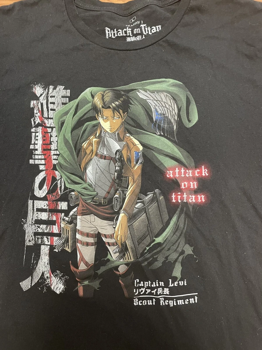 Attack of the Titans T Shirt Captain Levi Large