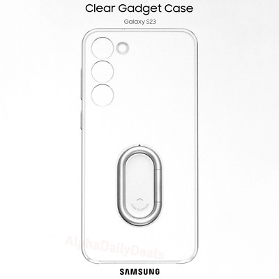 Genuine OEM Samsung Galaxy S23 Clear Gadget Case with Kickstand