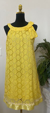 Blush Women's Yellow 100% Cotton Eyelet Sleeveless Dress Size L EUC! $89
