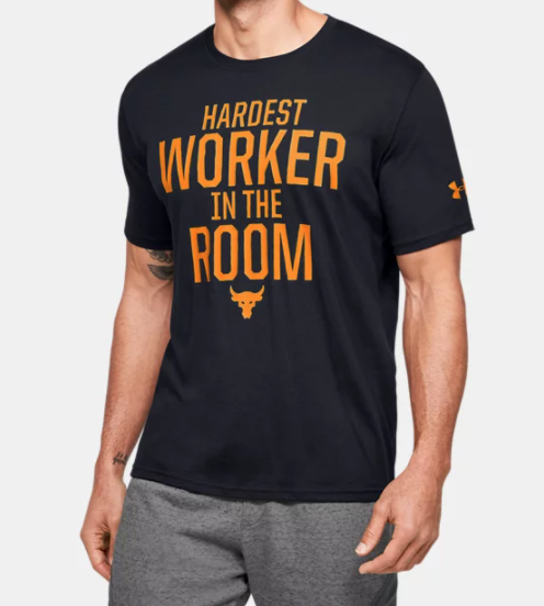 the rock hardest worker in the room shirt