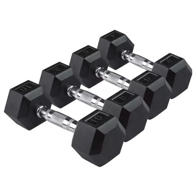 Sechskanthanteln Gummi umhüllt Gusseisen Heimgewichte Fitnessstudio Sport