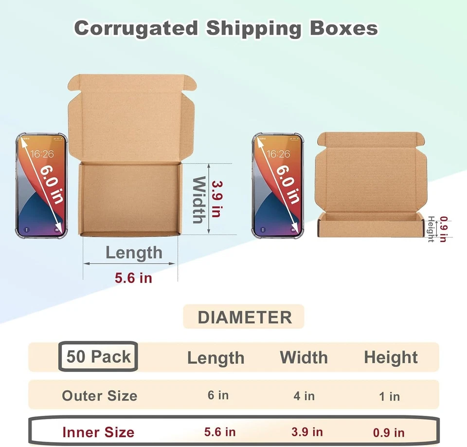 MEBRUDY 6x4x1 Inch Shipping Boxes Pack of 50 Small Cardboard Box - Image 2 of 4